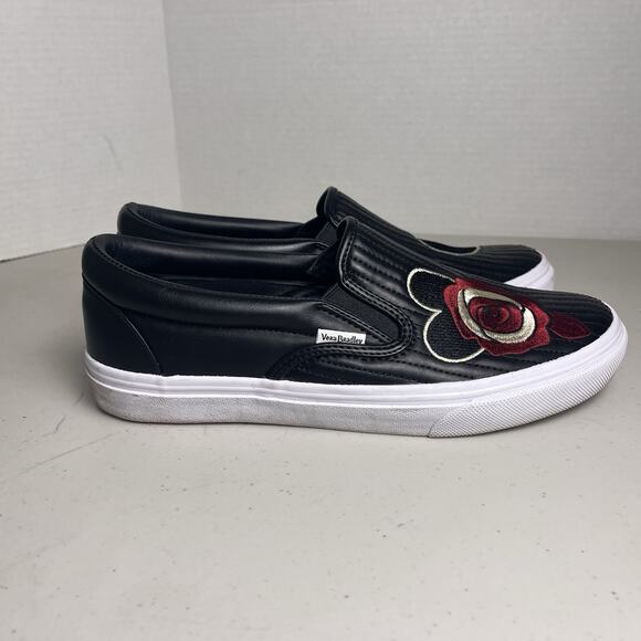 Vera Bradley Disney Shoes Alice in Wonderland Roses Red Quilted Slip On Size 9 - Picture 7 of 16